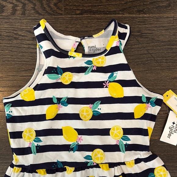 NWT Black, Yellow & White Sleeveless Sundress w/Crew Neck (size 12-14) - Picture 2 of 3